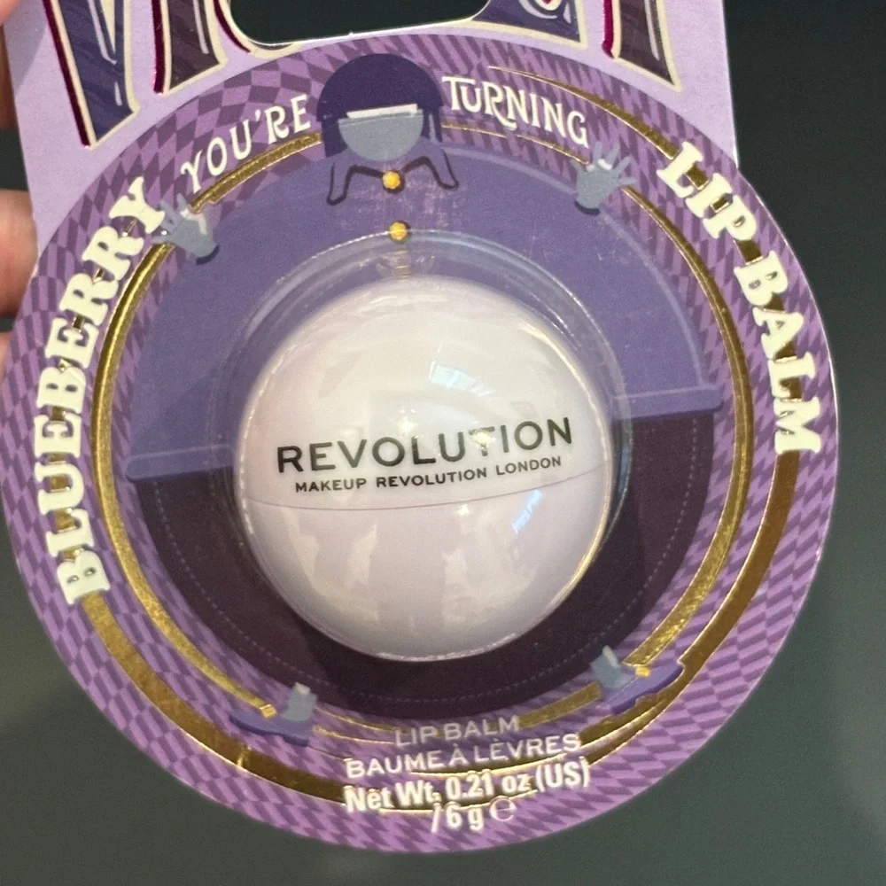 NEW NWT Revolution x Willy Wonka Violet Blueberry Lip Balm Limited Edition